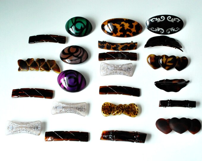 Vintage French Barrette Lot 22 French Barrettes Hair Etsy