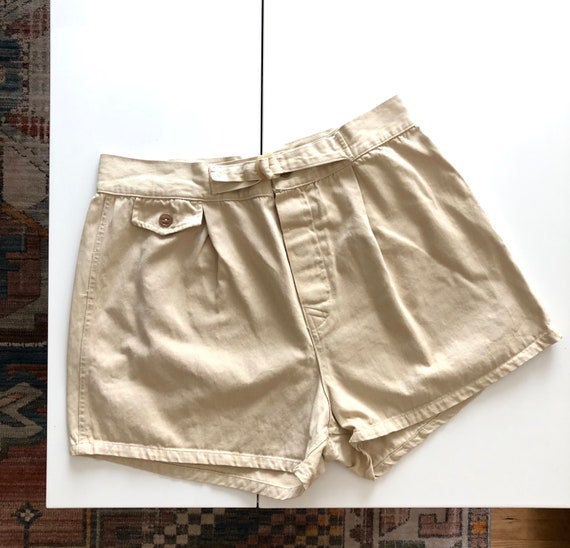 Vintage 50's/60's Khaki Sportswear Shorts - 32" Wa