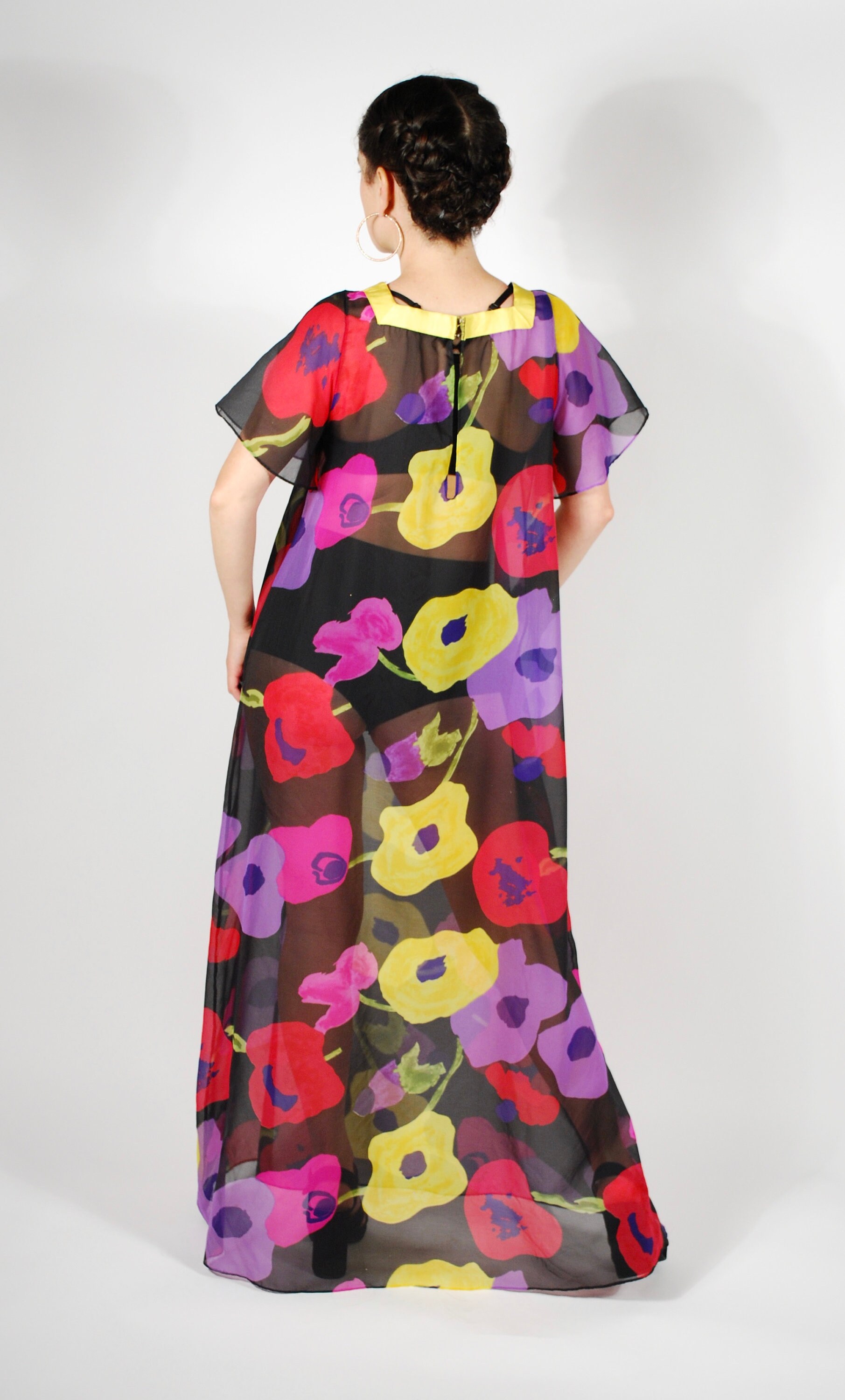 sheer kaftan dress