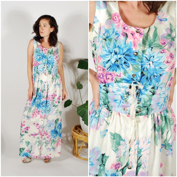 1960's Floral Dress Set - 60's Polished Cotton Ski