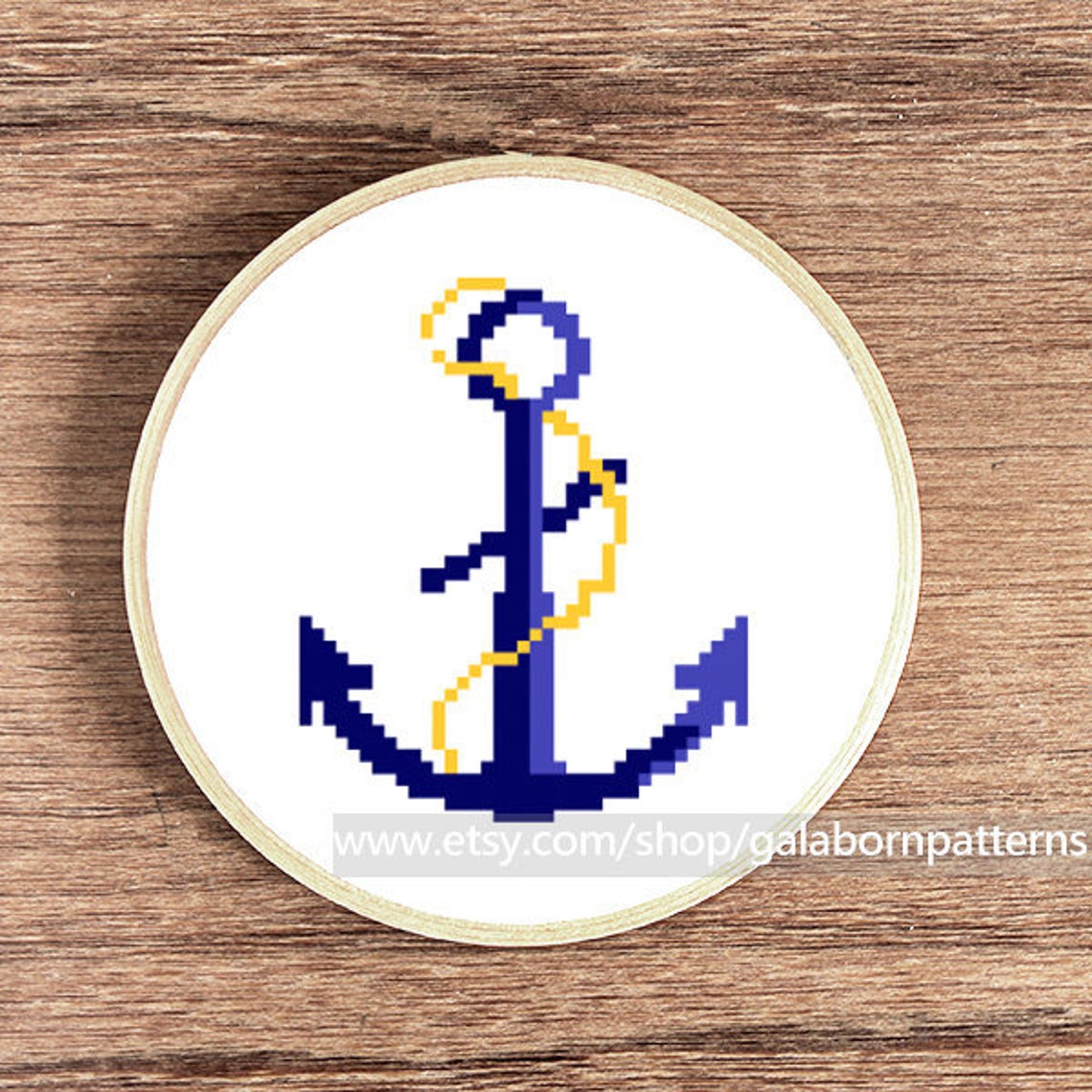 Anchor cross stitch pattern PDF Nautical Easy beginners | Etsy