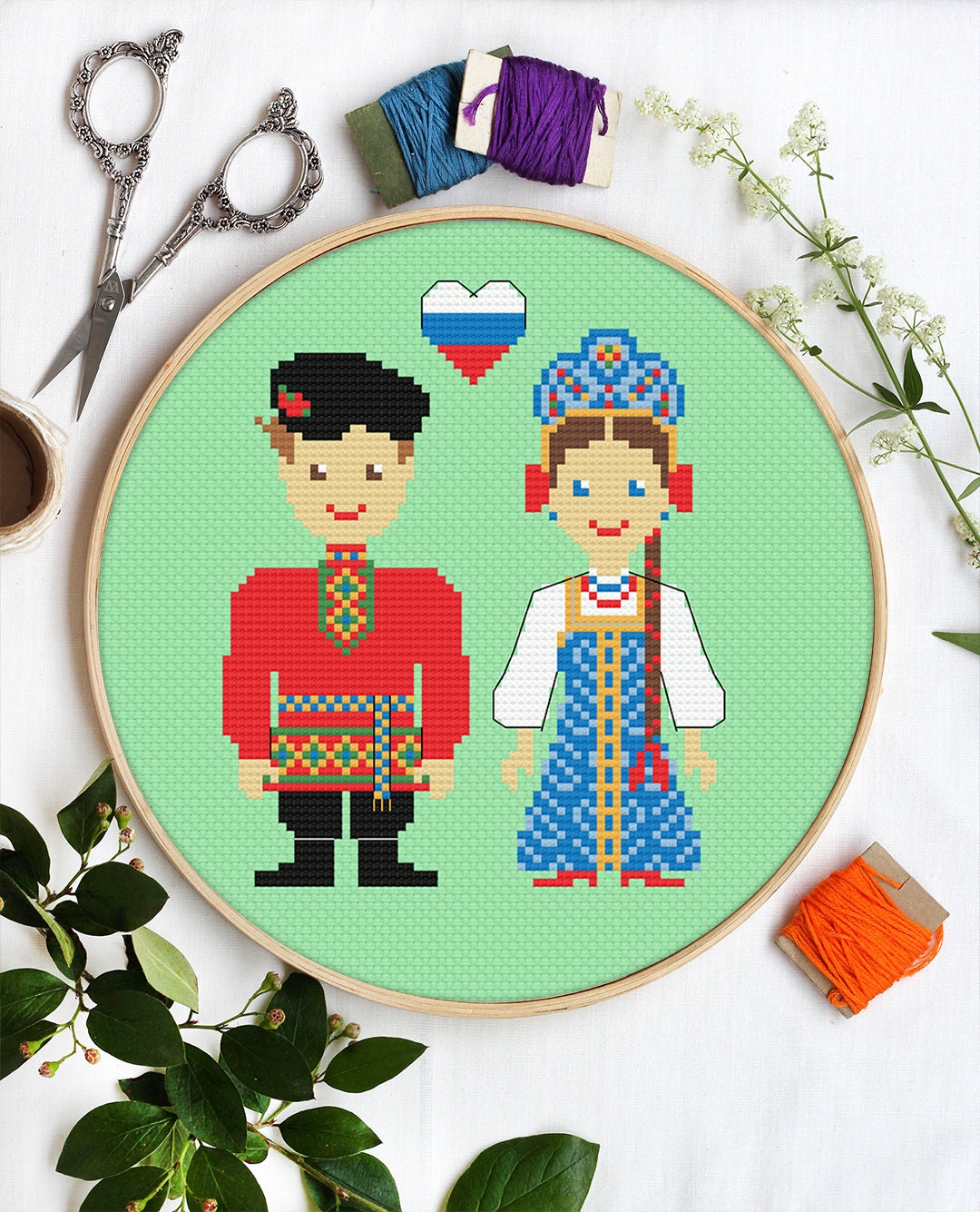 Hi I'm Russian cross stitch pattern Russia Modern cross Etsy