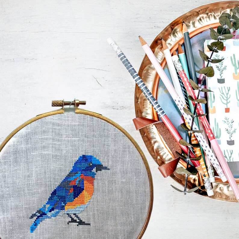 Bird Cross Stitch Pattern Bluebird Instant Download Nature | Etsy
