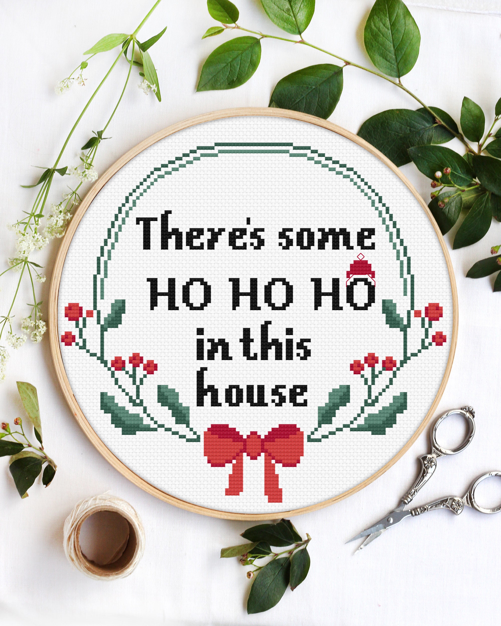 Funny Christmas cross stitch pattern Ho Ho Ho Modern cross Etsy