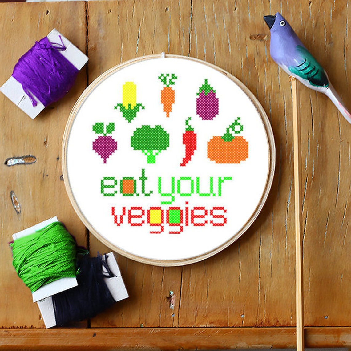 Vegetables cross stitch pattern Vegan Harvest Sampler Garden Etsy