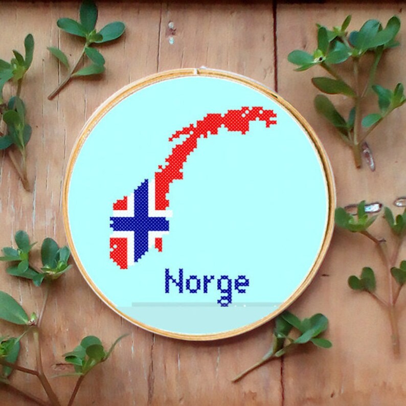 Norway Cross Stitch Pattern Norwegian Scandinavian Etsy