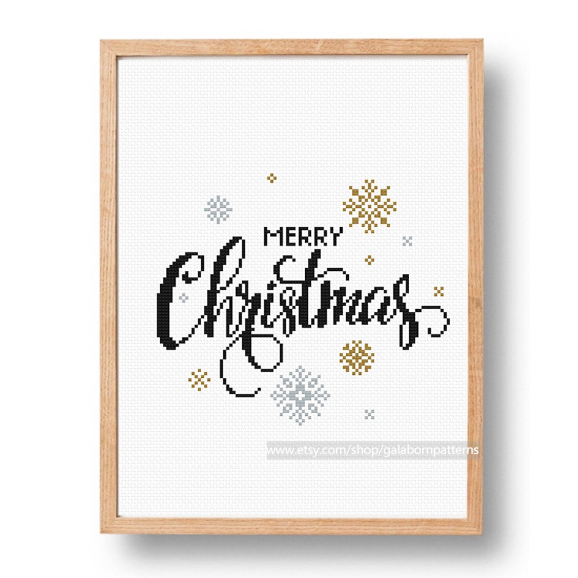 Christmas snow cross stitch pattern Modern xmas cross stitch | Etsy