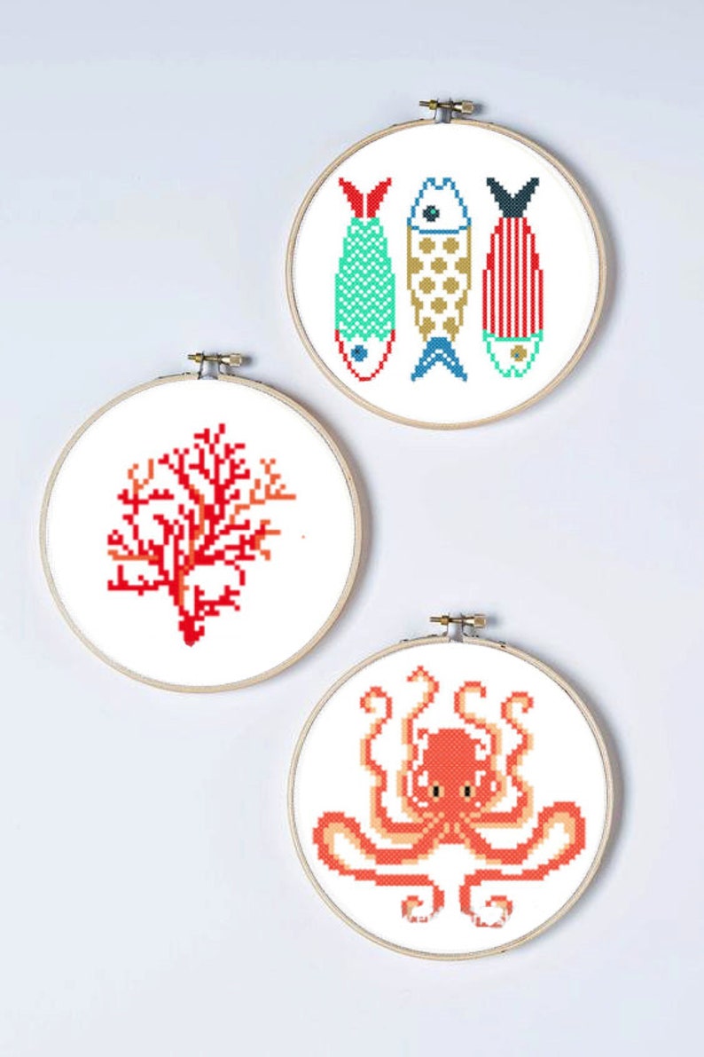 Crab Counted Cross Stitch Pattern PDF Sea Underwater Sealife Etsy
