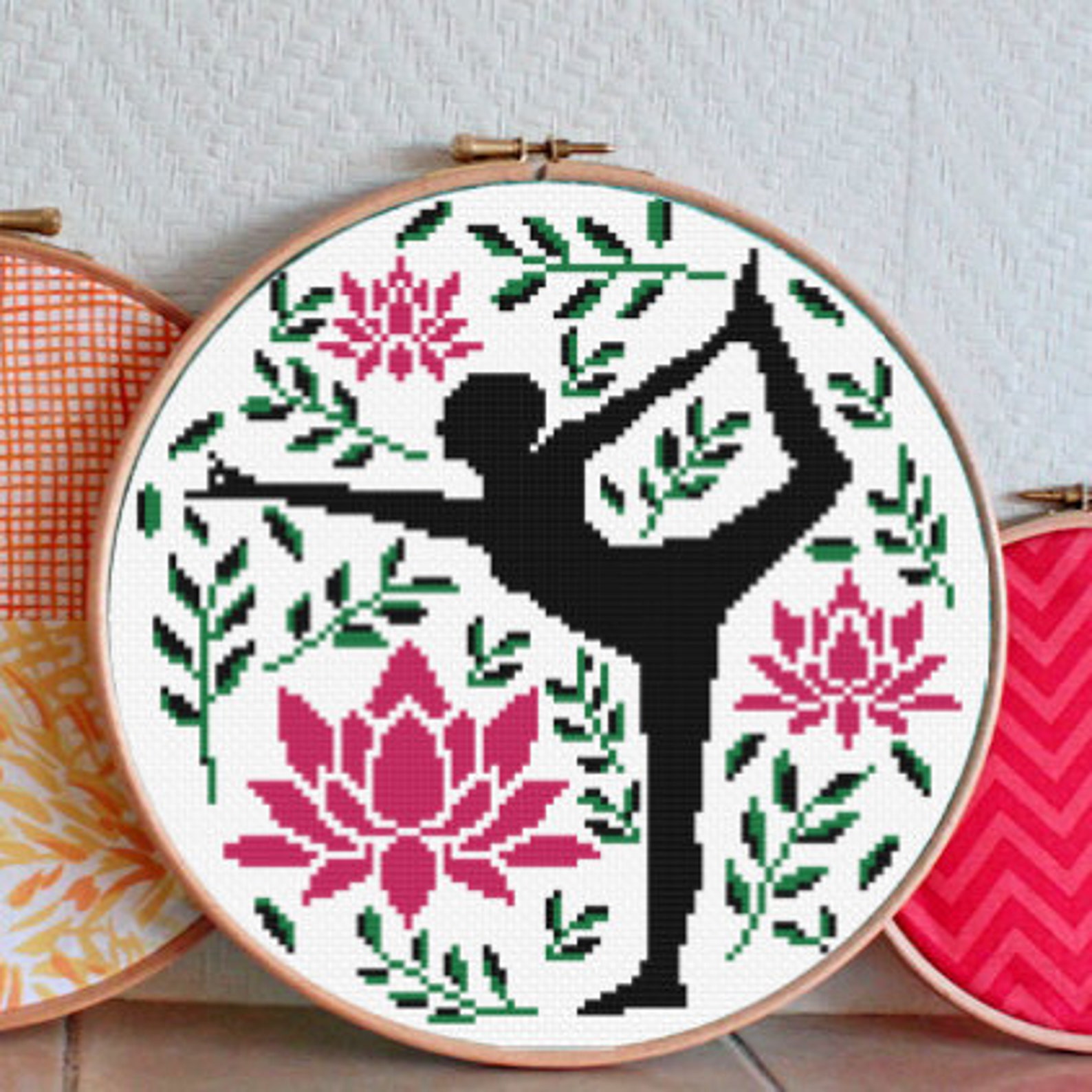 Natarajasana cross stitch pattern Yoga cross stitch PDF Etsy