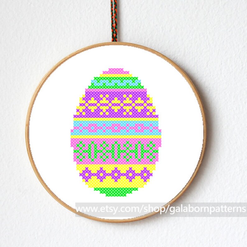 Easter egg PDF counted cross stitch pattern Instant Etsy