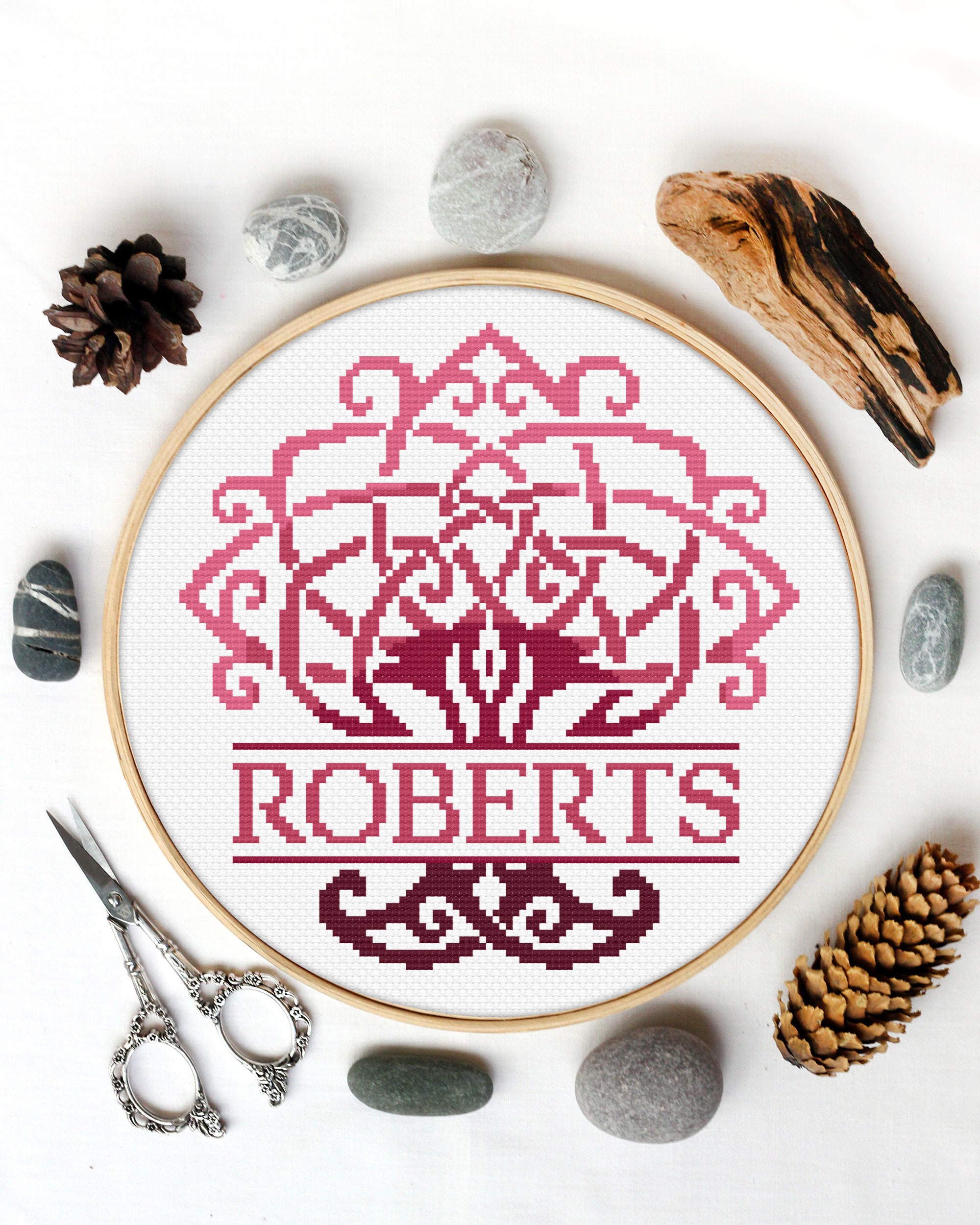 Name cross stitch pattern PDF Personalized Modern cross Etsy