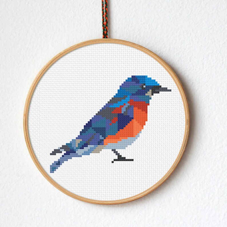 Bird Cross Stitch Pattern Bluebird Instant Download Nature Etsy