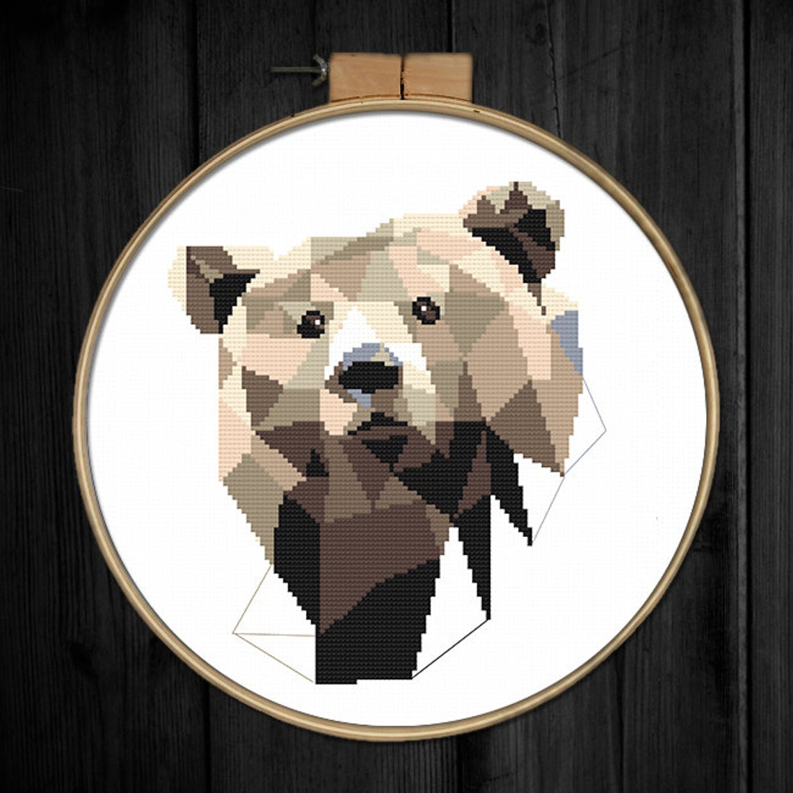 Bear cross stitch pattern Geometric bear PDF pattern | Etsy
