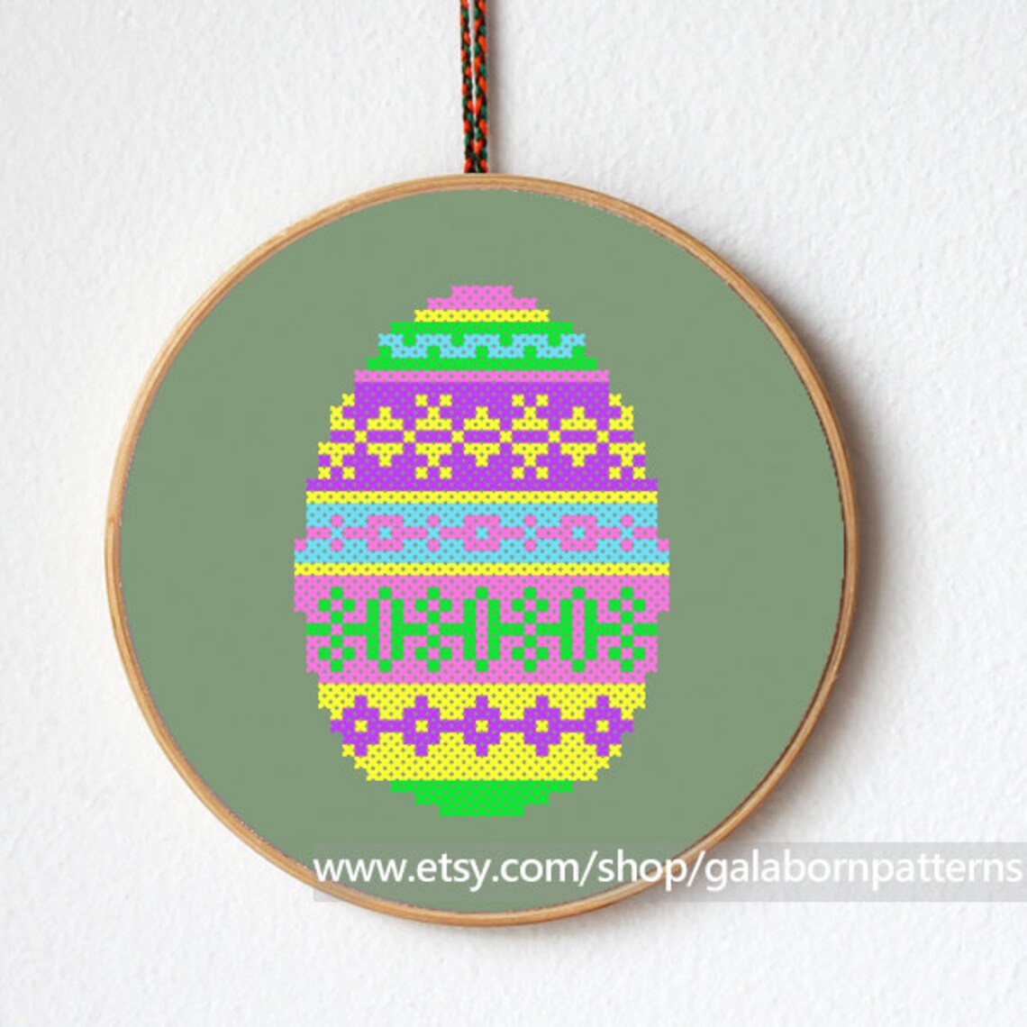 Easter egg PDF counted cross stitch pattern Instant Etsy