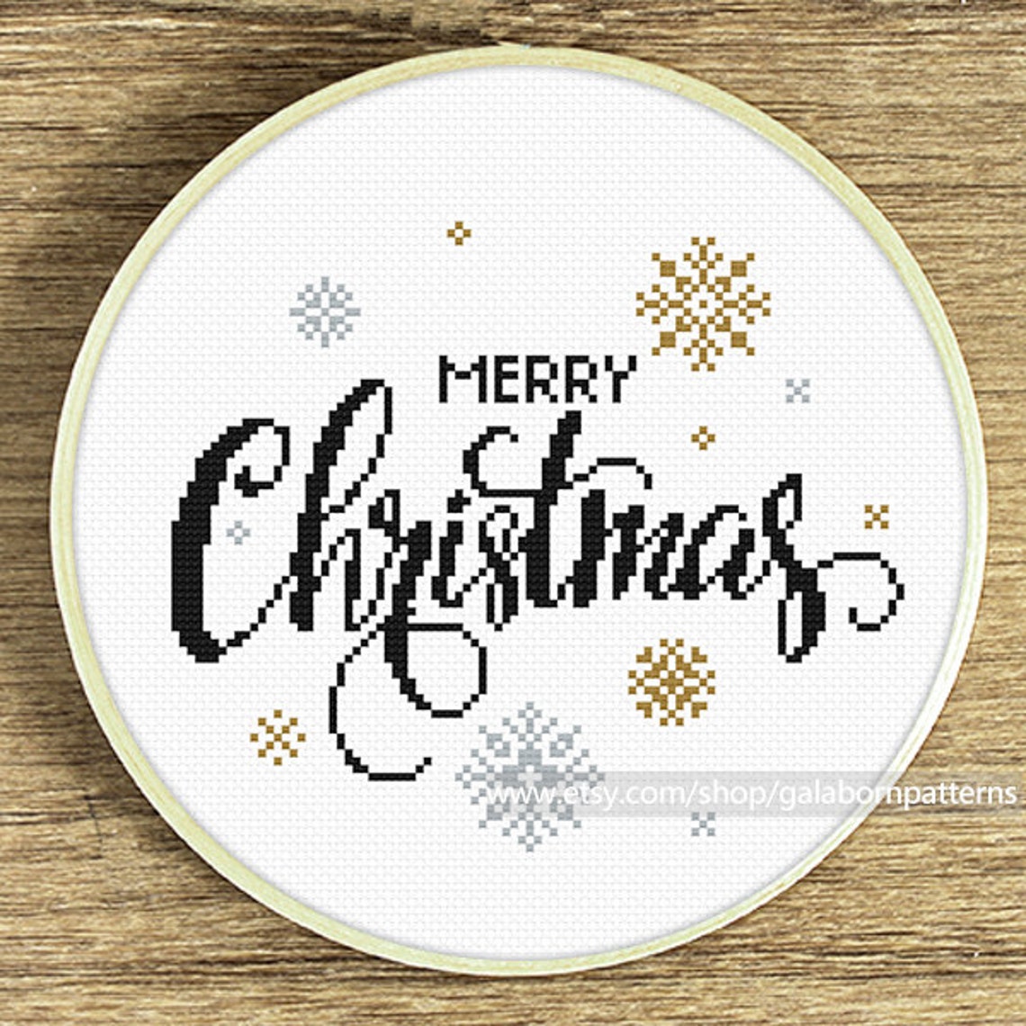 Christmas snow cross stitch pattern Modern xmas cross stitch | Etsy