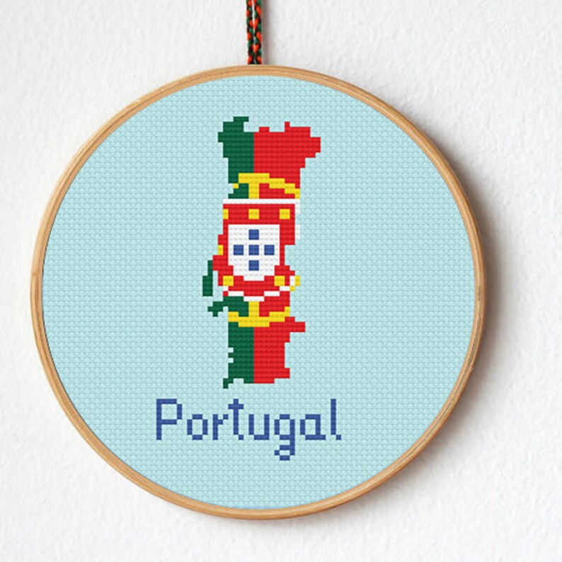 Portugal cross stitch pattern Map flag Counted cross stitch Etsy
