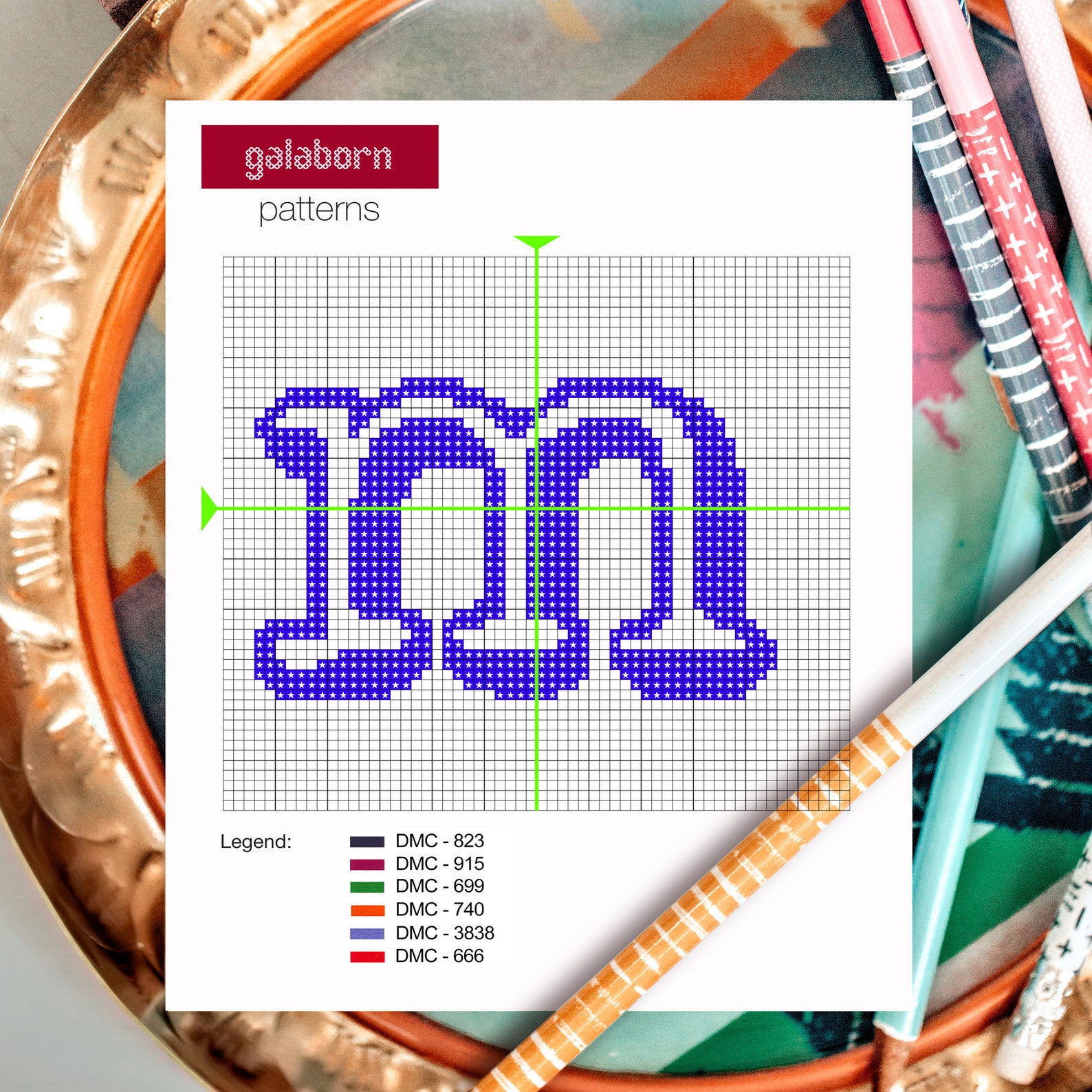 Monogram M Cross Stitch modern Pattern Easy Personalize name Etsy