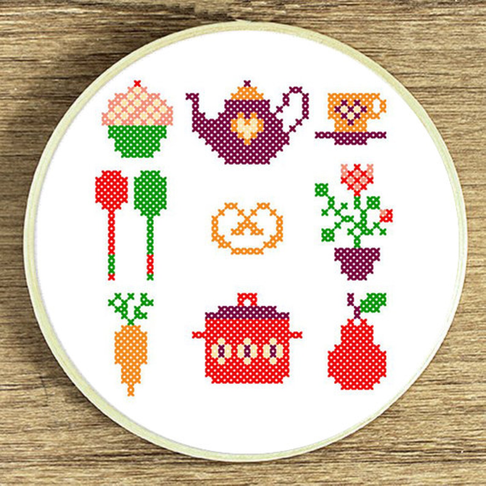 Happy Kitchen Tiny PDF cross stitch patterns Set of 9 Etsy