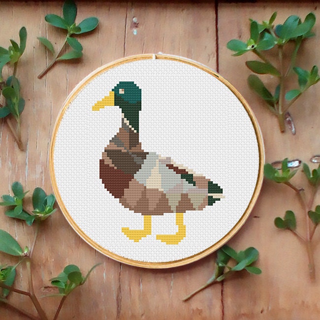 Duck cross stitch pattern Geometric cross stitch pattern | Etsy