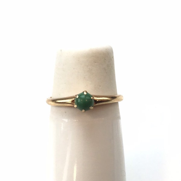 Antique Victorian to Edwardian 14k turquoise solitaire Belcher Ostby Barton style