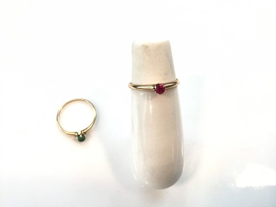 Antique ruby solitaire claw set Victorian to Edwa… - image 2