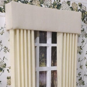 One set of vintage dollhouse drapes and cornice