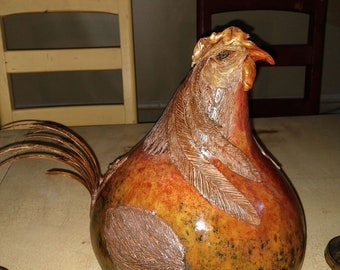 Gourd Art Rooster Large