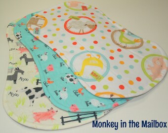 Pig Burp Cloths Pig Baby Drool Bibs Flannel Baby Bib and Burp Cloth Pig Baby Bibs Pink Polka Dot Burp Cloths Pink Polka Dot Baby Bibs