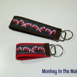Football Key Fob, Sports Key Chain, Key Ring, Key Holder, Wristlet Key Fob, Wristlet Keychain, birthday gift for her him, READY TO SHIP