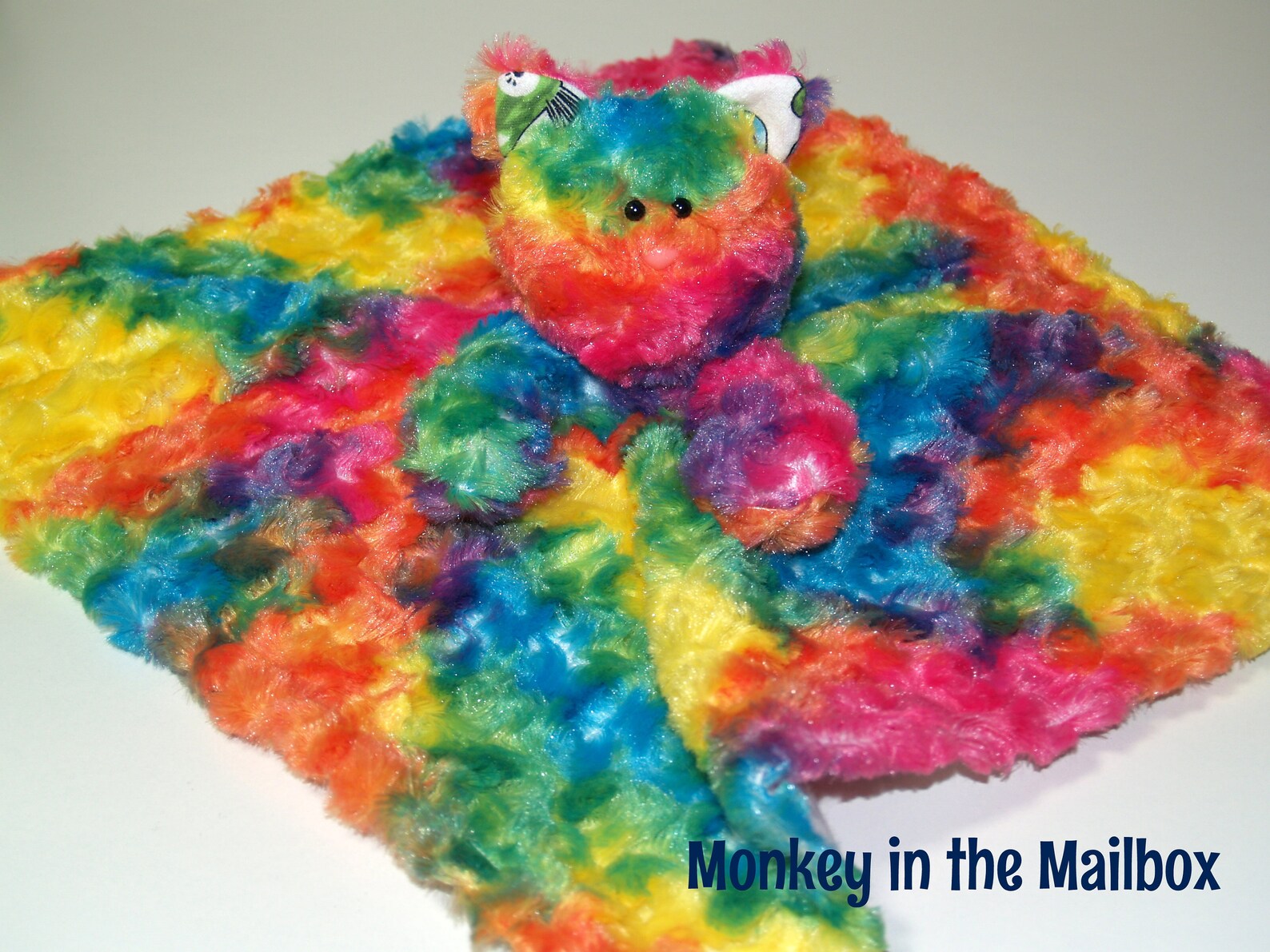 Kitty Cat Lovey Blanket Rainbow Minky Satin Security Blanket Etsy