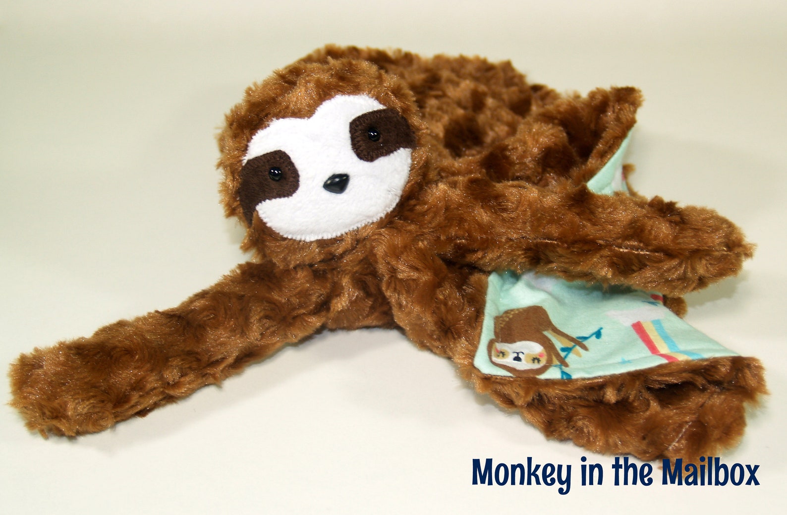 Sloth Lovey Blanket Minky Satin Security Blanket Lovie | Etsy