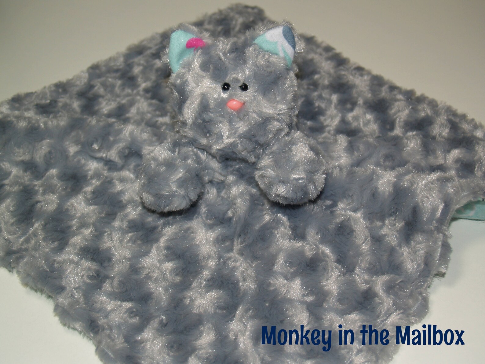 Kitty Cat Lovey Blanket Minky Satin Security Blanket Lovie Etsy
