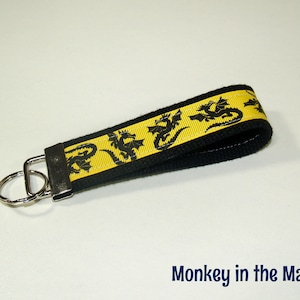 Dragon Key Fob, Key Chain, Key Ring, Key Holder, Wristlet Key Fob, Wristlet Keychain, luggage tag, gift for him her mom gift READY TO SHIP