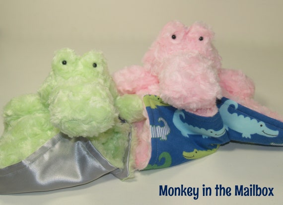 Download Alligator Lovey Blanket Lovie Stuffed Animal Minky Satin Etsy