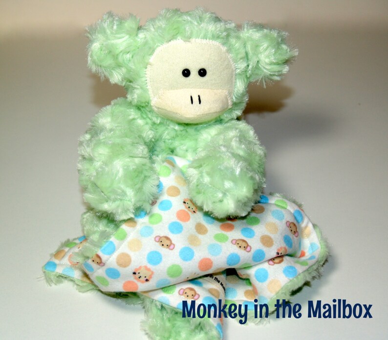 Monkey Lovey Blanket Stuffed Animal Lovie Easter First Etsy