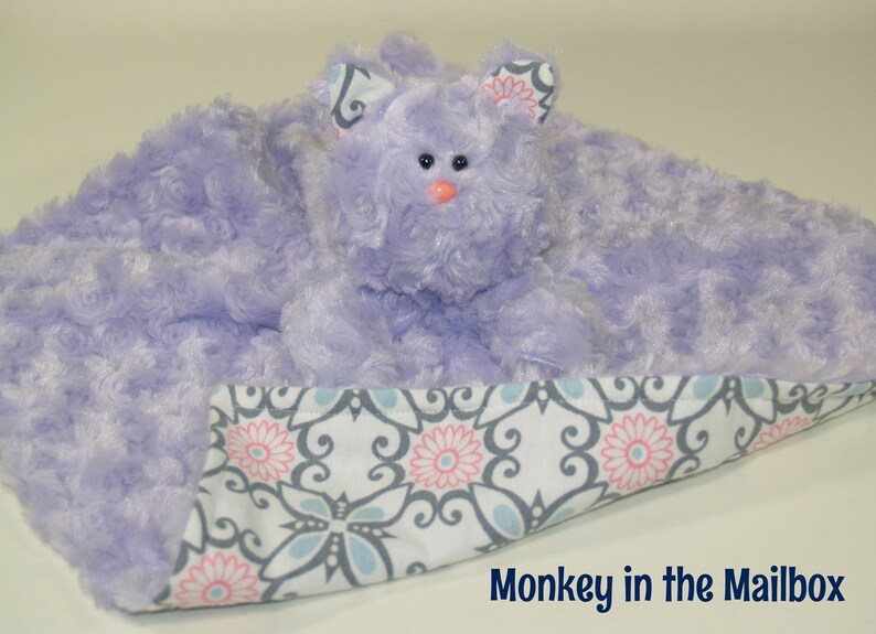 Kitty Cat Lovey Blanket Minky Lovie Stuffed Animal Easter Etsy