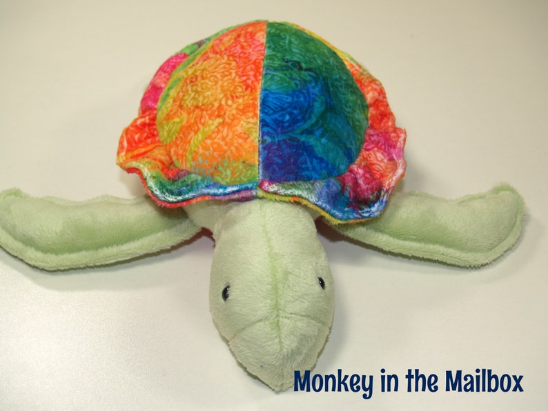 Sea Turtle Stuffed Animal Lovie Lovey Blanket Minky Satin Etsy