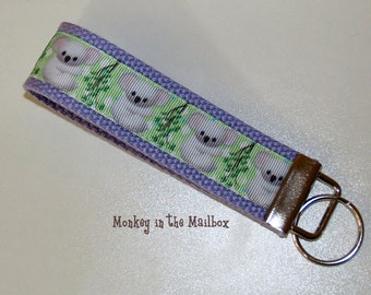 Koala Key Fob, wristlet, keychain, READY TO SHIP luggage tag, gift for her, mother's day present, backpack pull