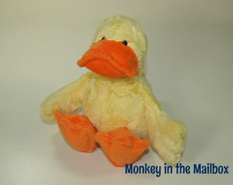Ready to ship Duck Stuffie, farm nursery Lovey, minky security Stuffed Animal, Easter first birthday baby shower gift, plush Valentine ducky