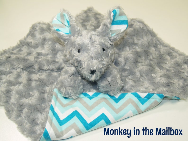 Mouse Lovey Blanket Rat Minky Satin Lovie Stuffed Animal Etsy