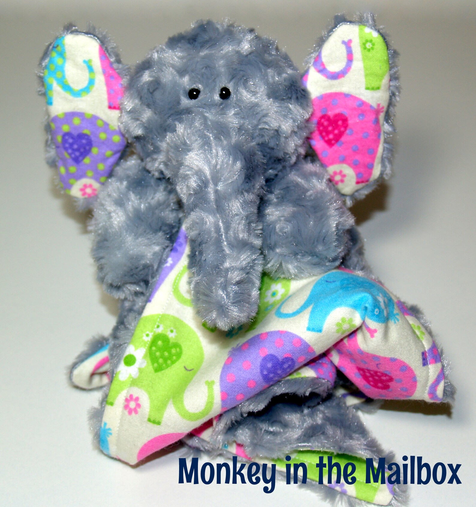 Elephant Lovey Blanket Satin Minky Security Blanket Lovie Etsy