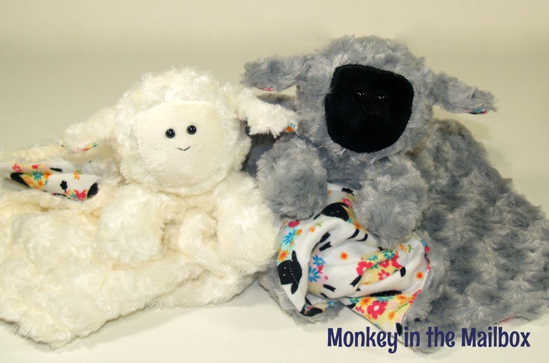 Lamb Lovey Blanket Minky Satin Security Blanket Stuffed Etsy