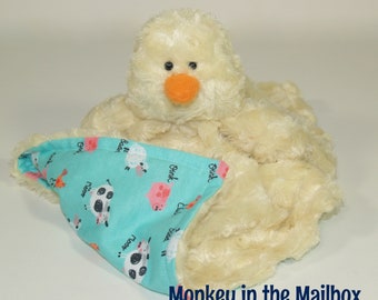 Chick Lovey Blanket Stuffed Animal Lovie Love Mini ready to ship Easter first birthday baby shower gift duck chicken custom plush Valentine