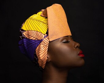 NONA Reversible Scarf, Headwrap in African Wax