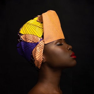 NONA Reversible Scarf, Headwrap in African Wax image 1