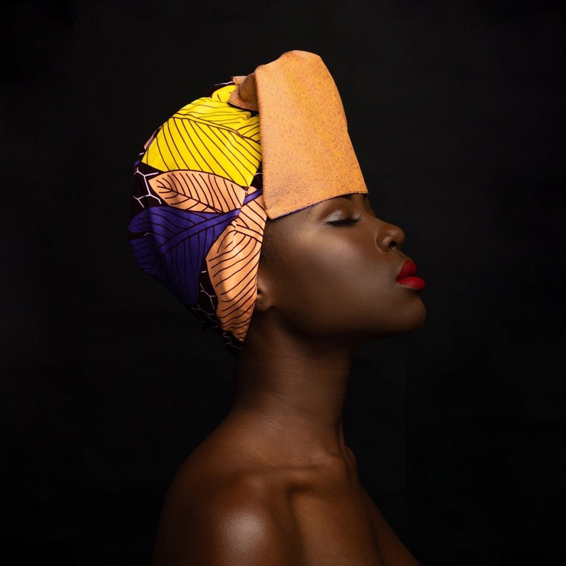 NONA Reversible Scarf, Headwrap in African Wax image 1