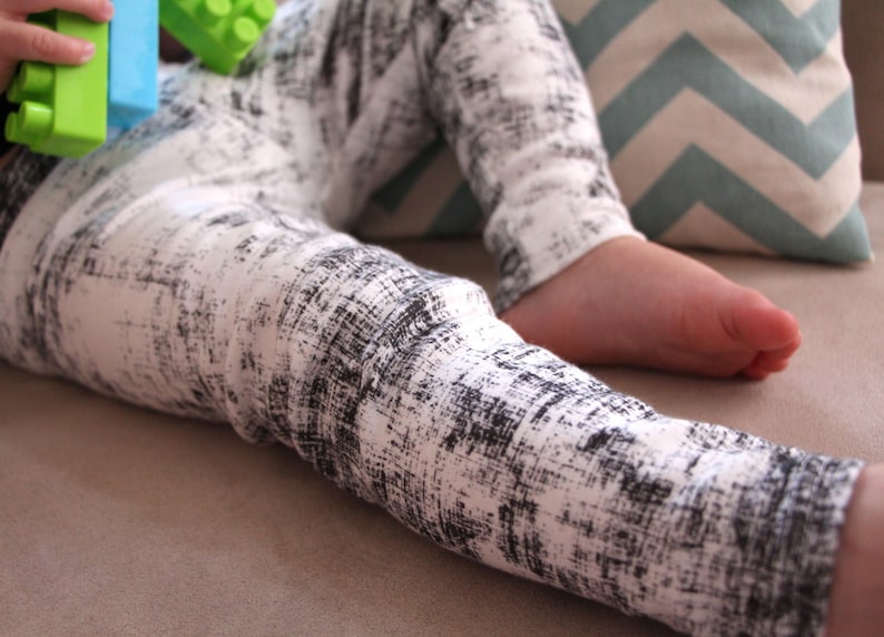 Baby Leggings Organic Cotton Interlock Knit Made with Spoonflower designer artisan fabric