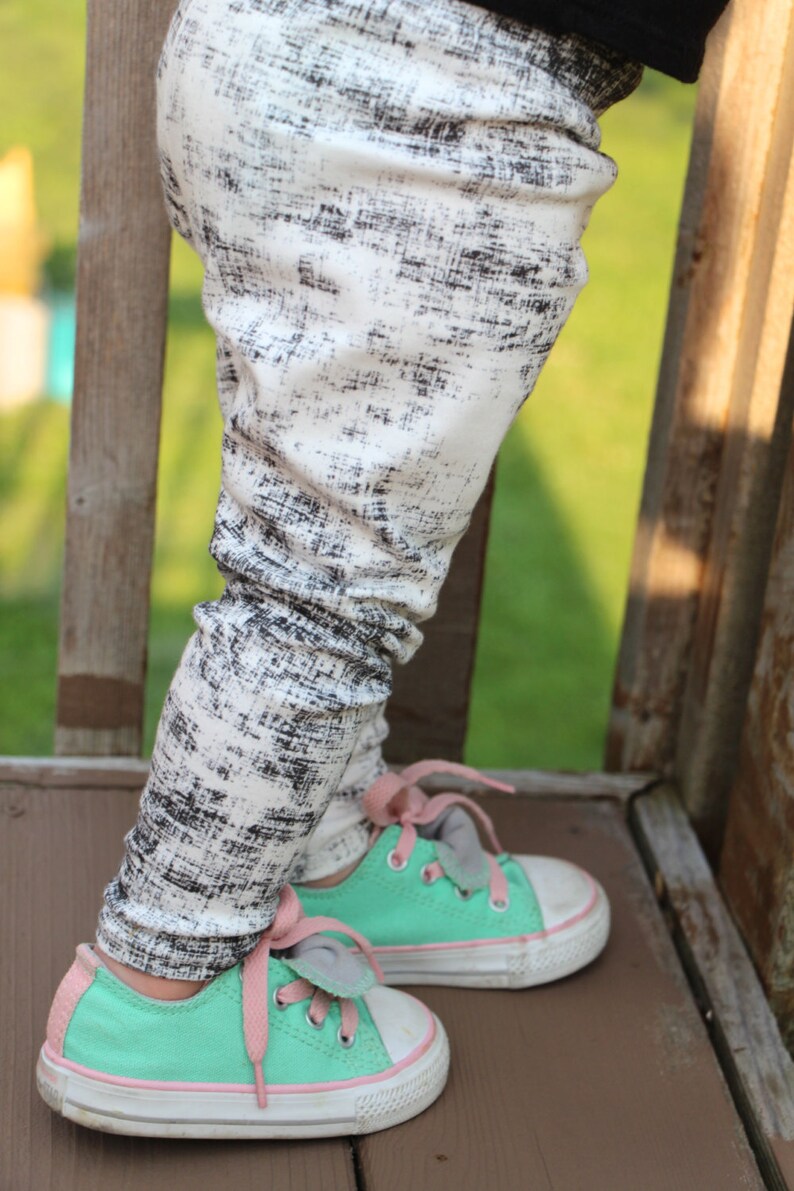 Baby Leggings Organic Cotton Interlock Knit Made with Spoonflower designer artisan fabric