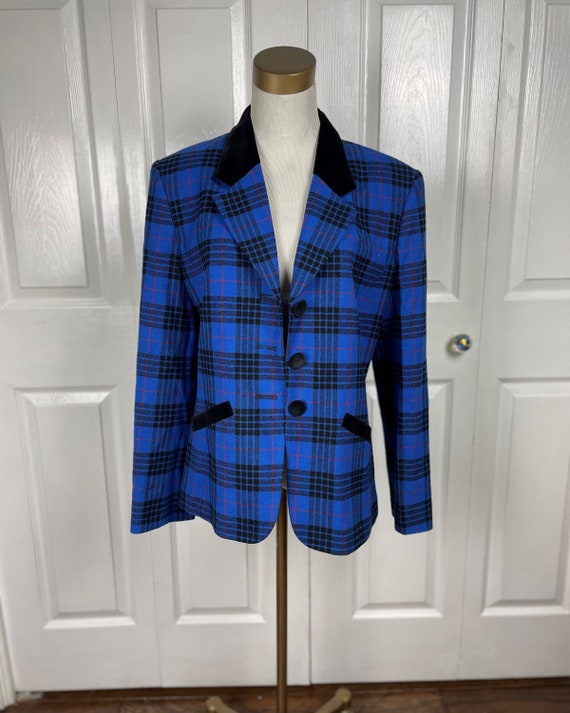 Blue plaid womens jacket - Gem