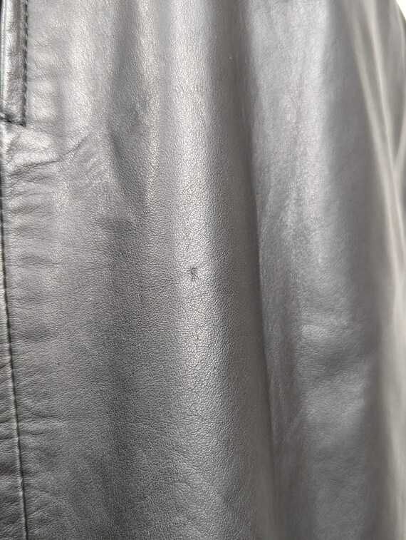 Vintage Pelle Cuir Black Leather Midi Skirt - image 3
